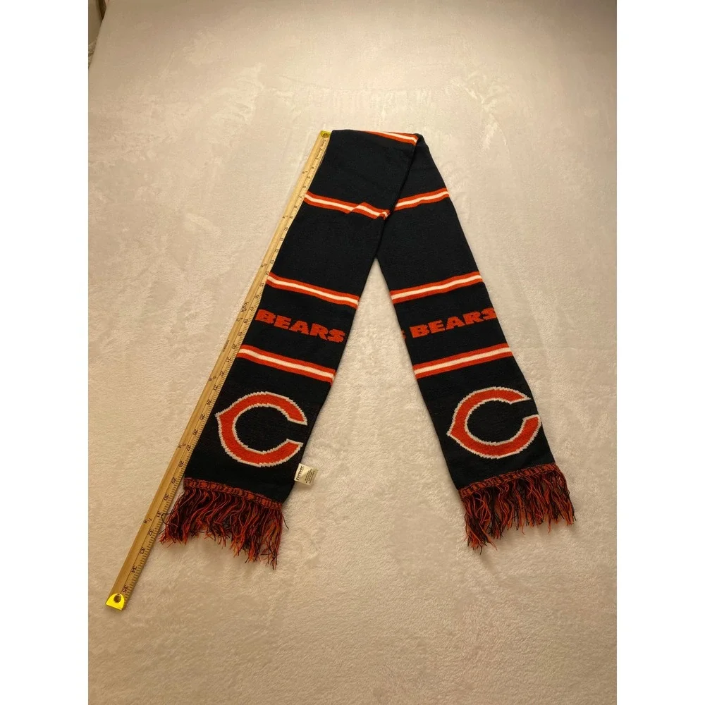 Forever Collectibles Chicago Bears Scarf Navy Orange White Knit NFL Fan Gear‎